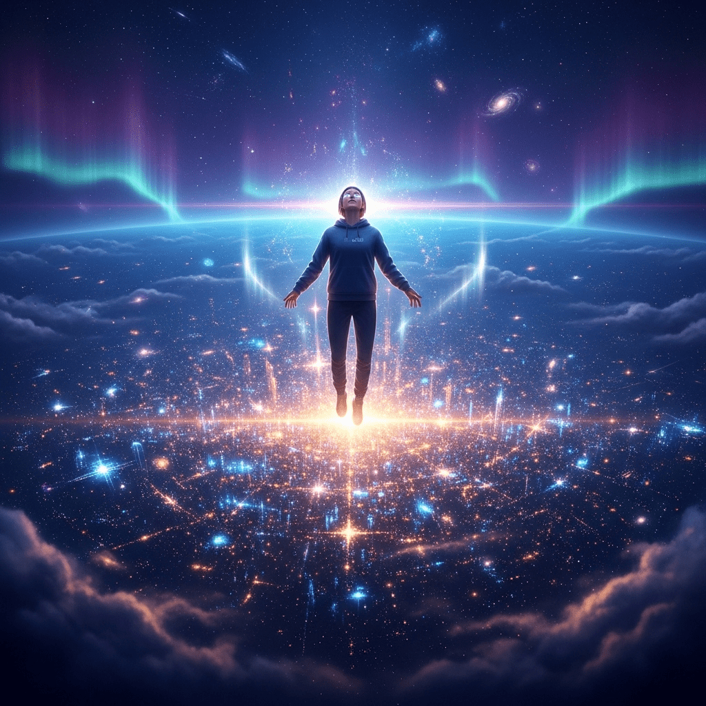 Representación de un sueño lúcido para un artículo sobre técnicas